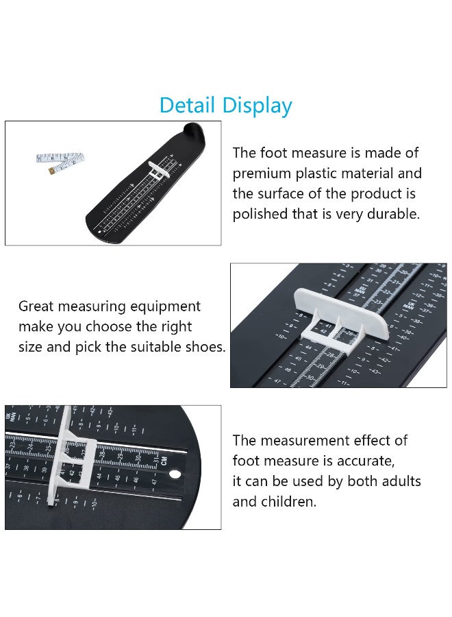 Professional Family Foot Measure with 150cm Tape, Sizer Measure Device, Standard Shoe Sizer for Childre, for Baby, Toddler, Kids, Adults - Image 4