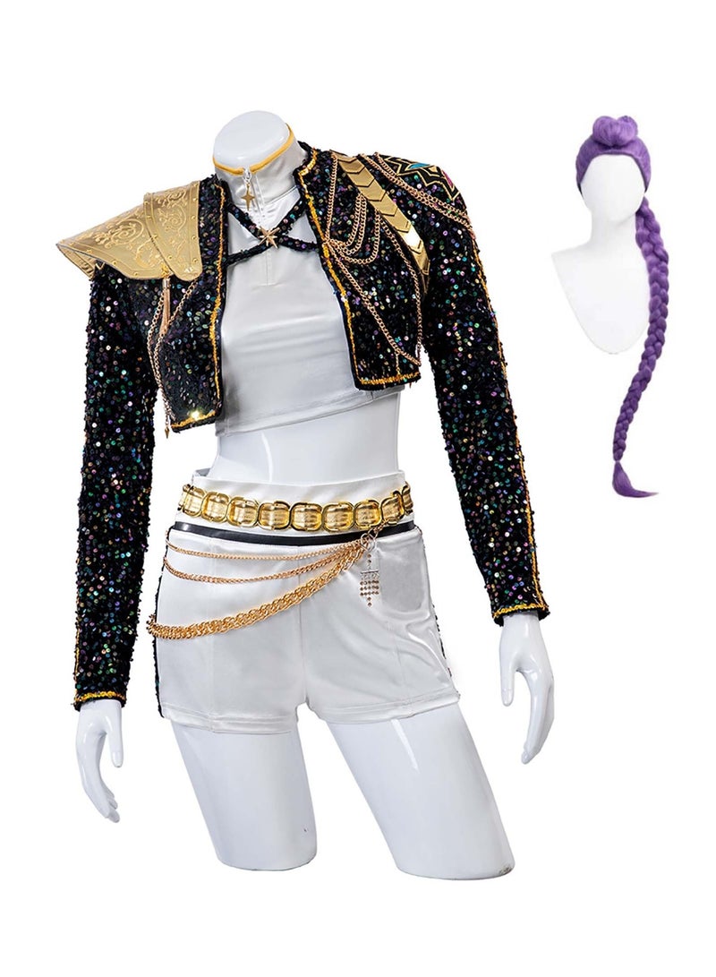 Y&D Womens Demon Hunter Costume Rumi Cosplay Stage Performance Suit Deluxe Halloween Outfits - Image 1