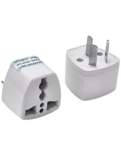 EasyLife 2 Pieces Universal 3 Pin AU white Travel adapter for Australia, New Zealand  - Image 1