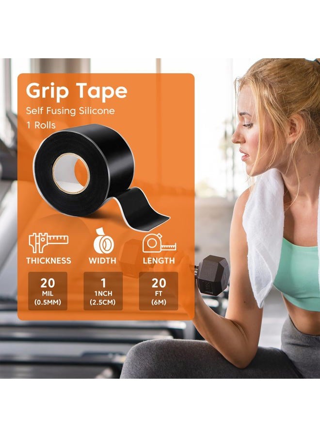 Antswish Grip Tape - Silicone Tape, Grip Tape for Handles, Pull Up Bars, Barbells, Dumbbells, Sports, Gym Equipment, Tools, Self Fusing Silicone Tape, 20 Feet - Image 2