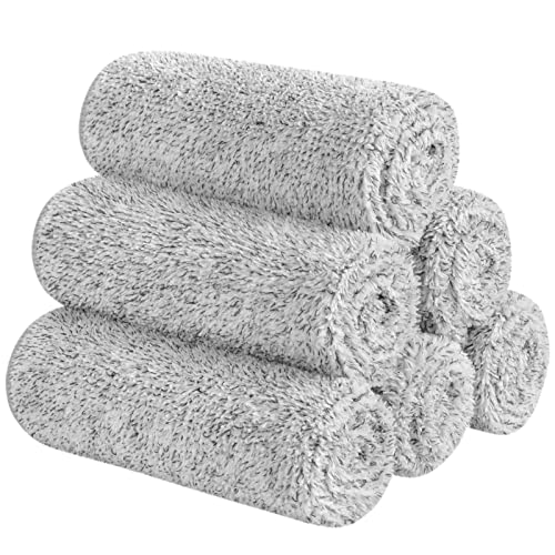 SINLAND Microfiber Face Towels Ultra Soft Facial Washcloths Face Cloth for Bath 12Inch x 12Inch 6 Pack Grey - Image 1