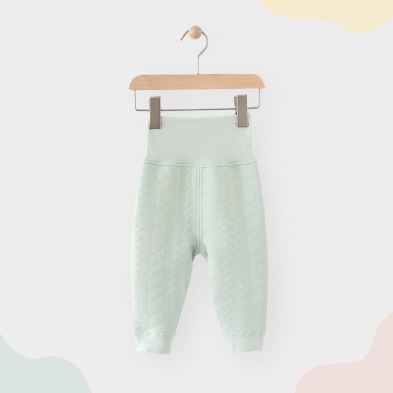 Baby Warm Pants Spring Autumn and Winter Baby Pajama Pants Cotton Padded Cotton Inner Wear Children''s Leggings High Waist Belly Pants - Image 1