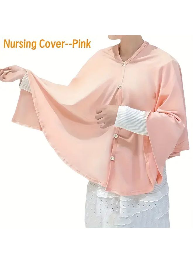 Pink Nursing Scarf Breastfeeding Cover Comfortable Maternity Nursing Apron For Baby - Image 1