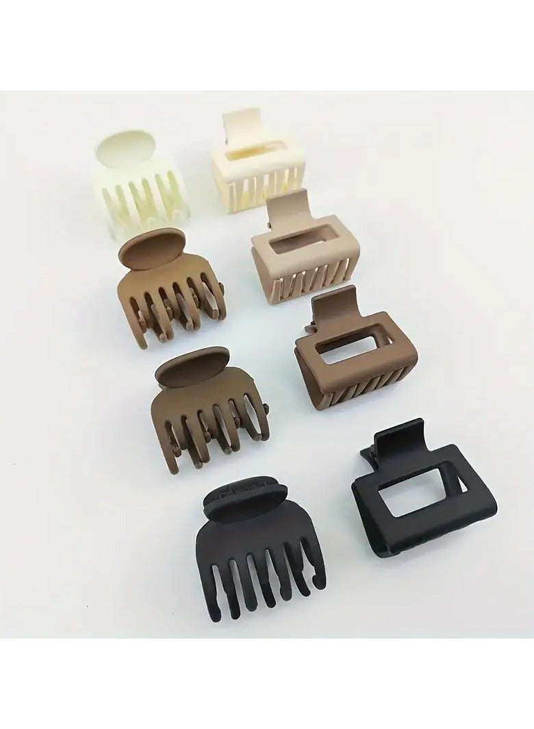 Goolsky 8Pcs Medium Claw Hair Clips For Women, Matte Rectangle Or Double Row Teeth Hair Claw Clips For Thin/Medium Fine Hair, Non Slip Jaw Clips - Image 5
