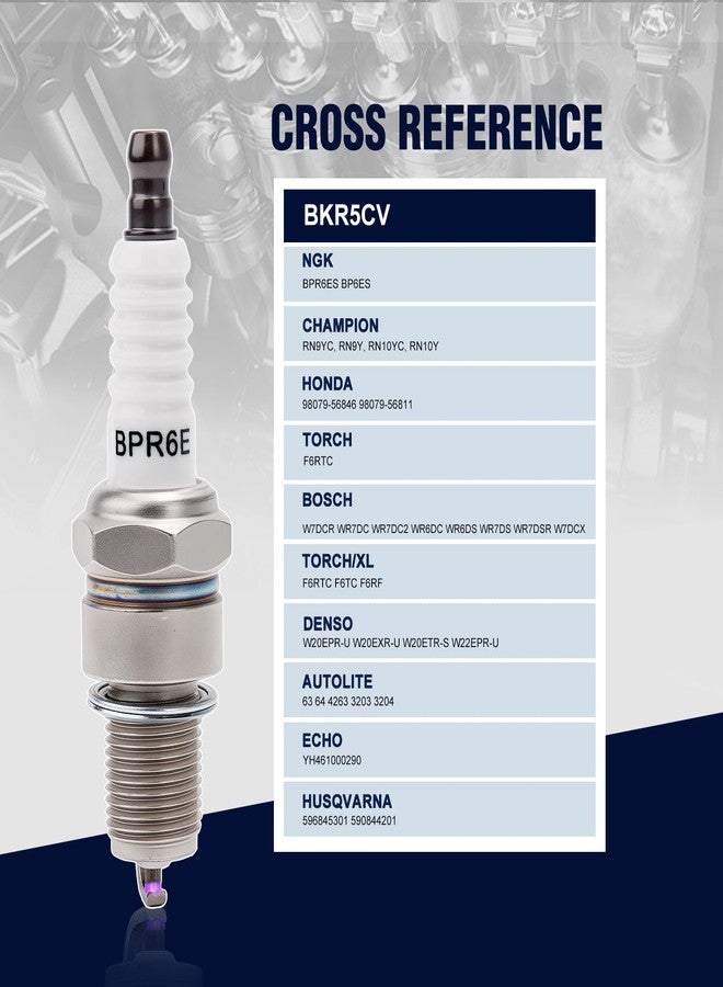 Wetenex BPR6ES Spark Plug for NGK BPR6ES BP6ES Torch F6RTC MTD 951-10292 Honda 98079-56846 GX120 GX160 GX200 GX240 GX270 GX340 GX390 4 PACK - Image 2