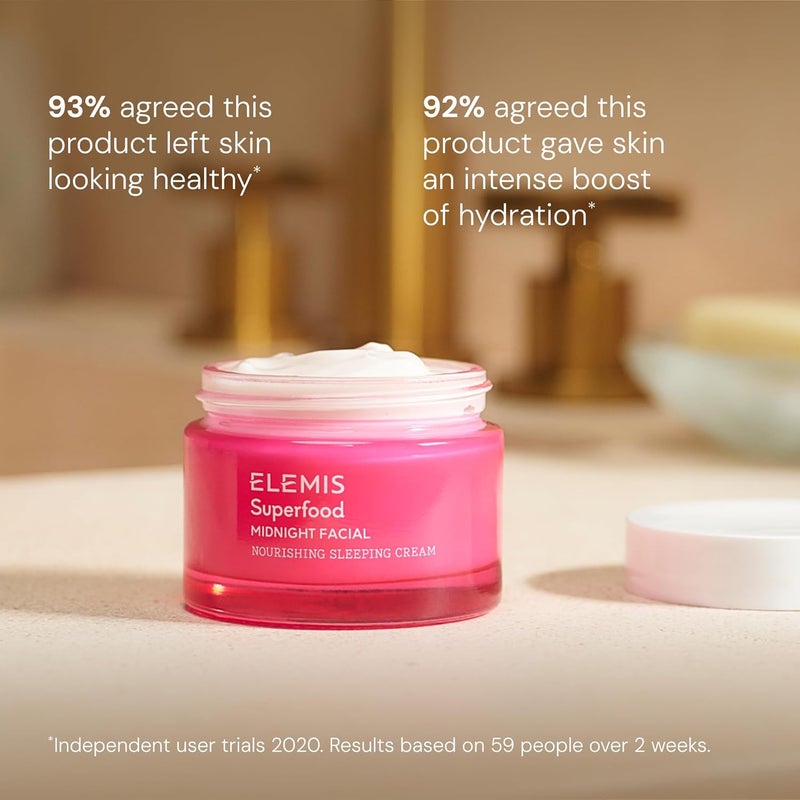 Elemis Superfood Midnight Facial 50ml | Overnight Brightening & Resurfacing Superfood Sleep Mask | AHA & Antioxidant-Packed Night Treatment for Glowing Refreshed Skin by Morning | Anti-Aging Nourishing Overnight Facial Mask - Image 2