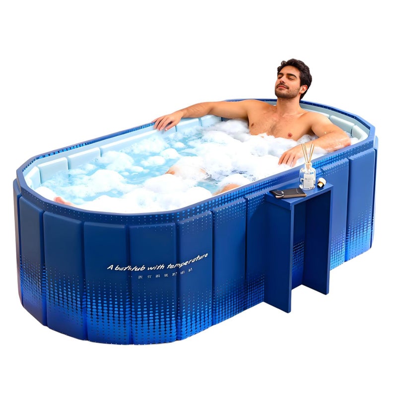 COBOPANDA Portable Bathtub for Adult 47" Large Collapsible Cold Plunge Bathtub Foldable No Installation Ice Bath Tub for Shower Stall, Bathroom Hot SPA Soaking Standing Tub - Image 1