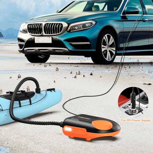 FOWAWU مضخة لوح التجديف FOWAWU 20 PSI، مضخة كهربائية DC 12V مع موصل سيارة، مضخة لوح التجديف مع تضخيم وتفريغ ذكي مزدوج المرحلة، إيقاف تلقائي - Image 2