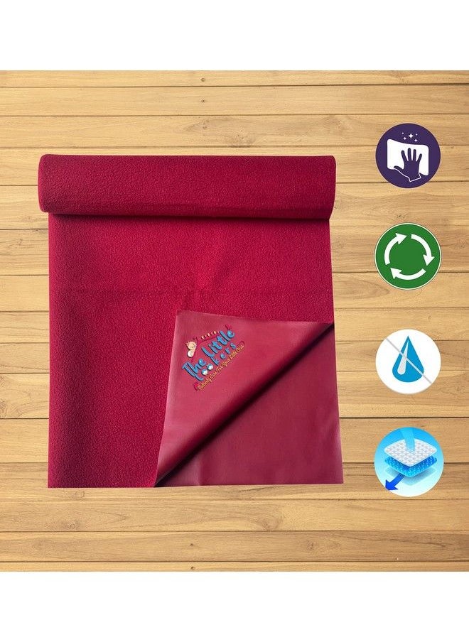 The Little Lookers � Quicky Dry Sheets;Massage Mats;Water Proof Bed Protector;Crib Sheets ; Dry Sheets For Babies ; Waterproof & Reusable Sheets For Baby (Medium Maroon)  - Image 3