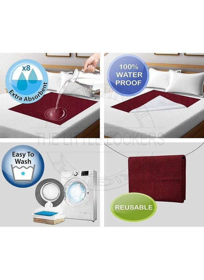 The Little Lookers � Quicky Dry Sheets;Massage Mats;Water Proof Bed Protector;Crib Sheets ; Dry Sheets For Babies ; Waterproof & Reusable Sheets For Baby (Medium Maroon)  - Image 5