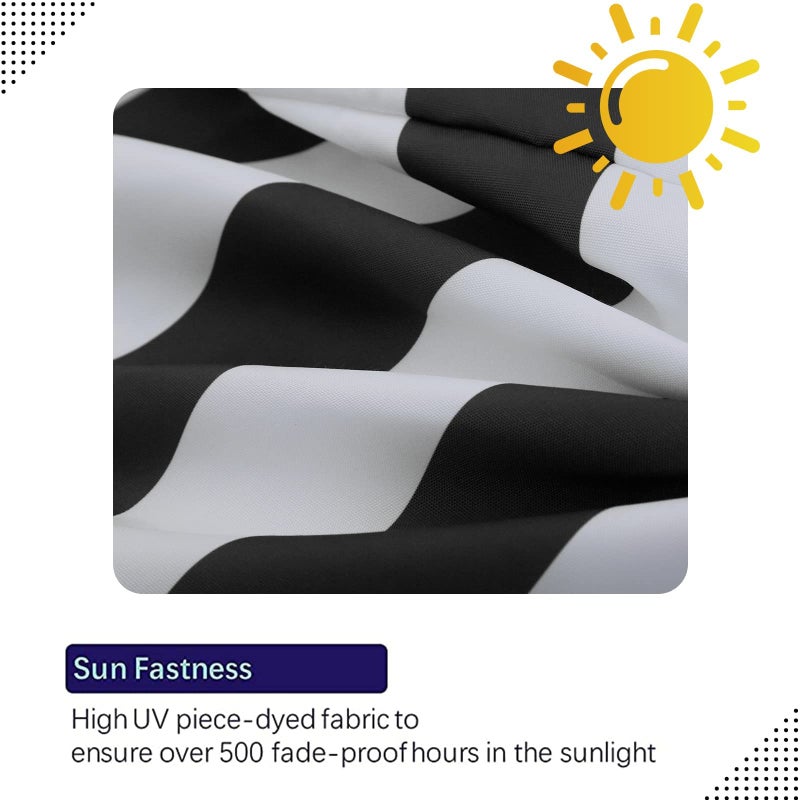 idee-home Outdoor Chair Cushions Set of 2, 17" x 17" x 3" Thick D-Shaped Patio Furniture Outdoor Seat Cushions Waterproof with Ties, Dining Pads - Image 5
