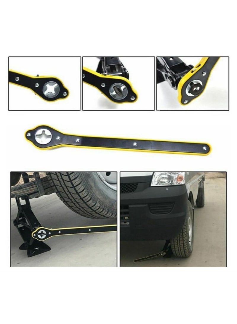 Autory Car Jack Wrench, 13.4inch Jack Ratchet Labor-Saving 0.24’’ Thick Handle Metal Scissor Jack 0.98’’ Diameter Garage Tire Wheel Lug Wrench Lift Speed Handle Tool Fit for Small Cars SUVs and Vans - Effort-saving ratchet car wrench for scissor jack for Coric car bridge metal car wheel wrench suitable for small cars, SUVs and pickup trucks from Rana store -  Wrench Spanner Handle Tool for car lifter tool - Image 5