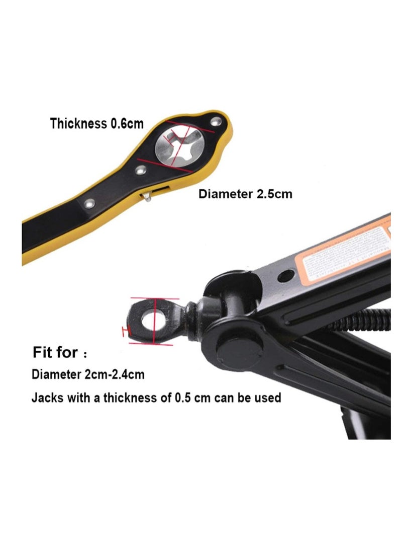 Autory Car Jack Wrench, 13.4inch Jack Ratchet Labor-Saving 0.24’’ Thick Handle Metal Scissor Jack 0.98’’ Diameter Garage Tire Wheel Lug Wrench Lift Speed Handle Tool Fit for Small Cars SUVs and Vans - Effort-saving ratchet car wrench for scissor jack for Coric car bridge metal car wheel wrench suitable for small cars, SUVs and pickup trucks from Rana store -  Wrench Spanner Handle Tool for car lifter tool - Image 1