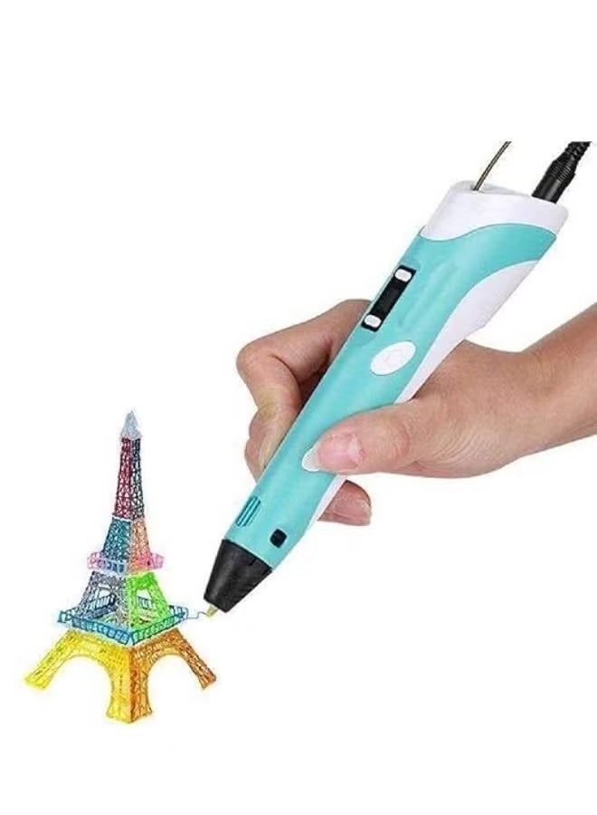 A ZONE Image Create Print Upgraded 3D Pen Blue Smart Intelligent Drawing doodler 3D Pen for Teens Adults Creators - Image 1