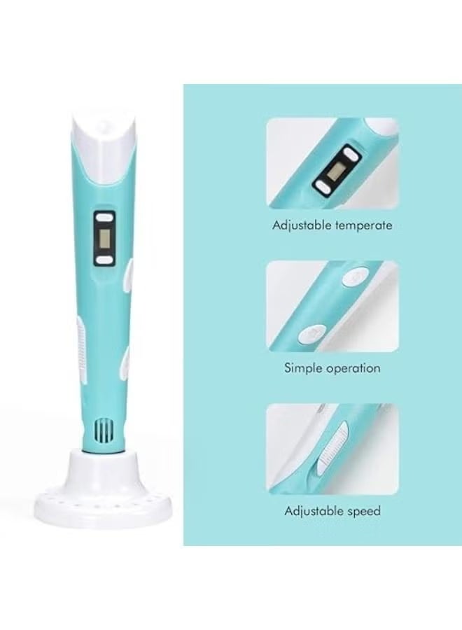 A ZONE Image Create Print Upgraded 3D Pen Blue Smart Intelligent Drawing doodler 3D Pen for Teens Adults Creators - Image 3