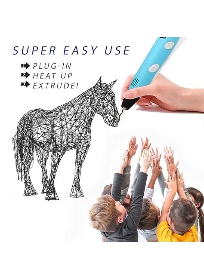 A ZONE Image Create Print Upgraded 3D Pen Blue Smart Intelligent Drawing doodler 3D Pen for Teens Adults Creators - Image 5