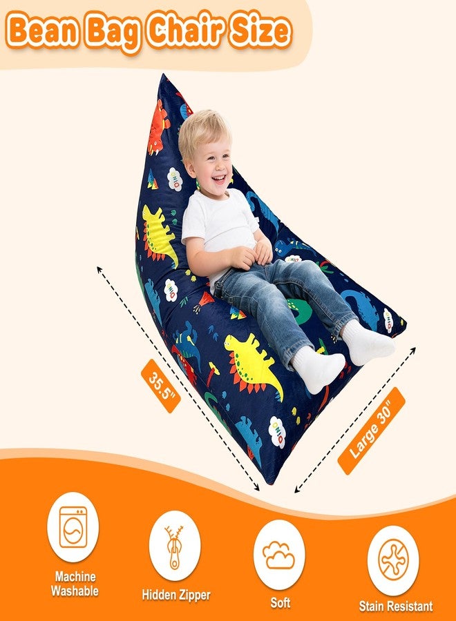 Lukeight Dinosaur Bean Bag Chair for Kids Teens Adults, Memory Foam Bean Bag Sofa with Removable Cover, Cozy Beanbag Chair for Living Room, Lazy Sofa for Gaming and Reading, Large - Image 2