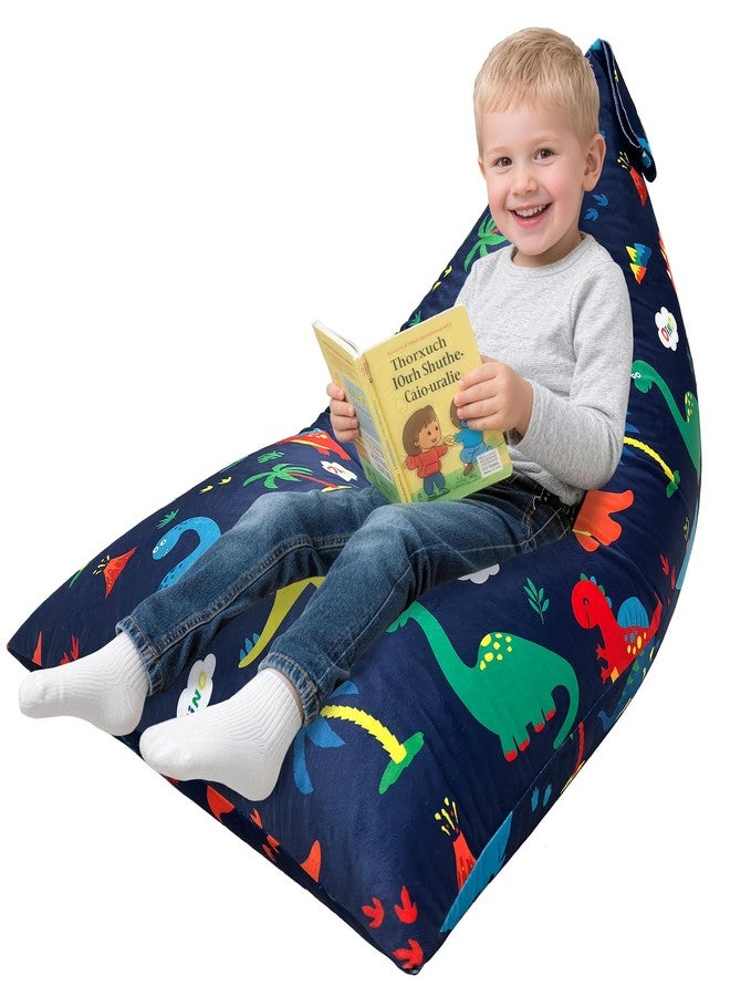 Lukeight Dinosaur Bean Bag Chair for Kids Teens Adults, Memory Foam Bean Bag Sofa with Removable Cover, Cozy Beanbag Chair for Living Room, Lazy Sofa for Gaming and Reading, Large - Image 1