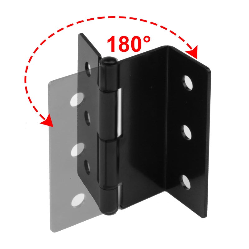 Gbgs 6 Pcs 3"" Half-Surface Chest Hinges Black Offset Hinge For 1"" Thick Door Panel Max Load 66Lb - Image 4