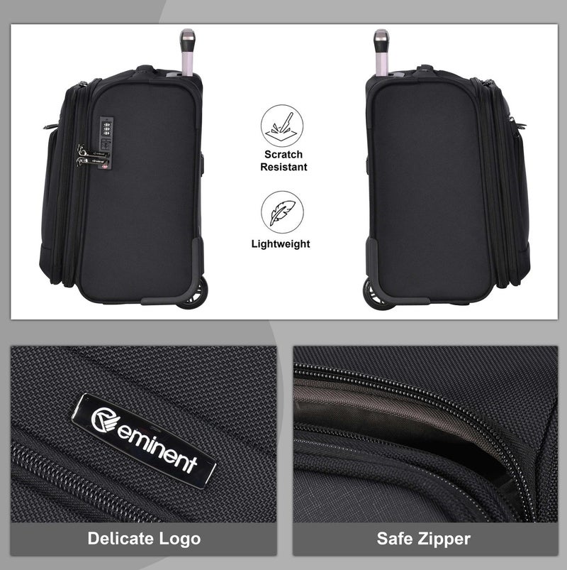 eminent Unisex 17inch Pilot Case 2 Wheel Laptop Trolley with Built-In TSA Lock and Safe Zipper for Business Travel, V422T-SZ-17, Black - Image 5