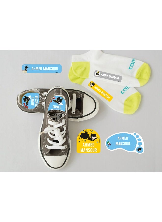 Essmak Batman Personalized Waterproof Name Labels for Kids – Set of 74 Custom Stickers for School Supplies, Lunch Boxes, Clothes and Toys  - Image 5