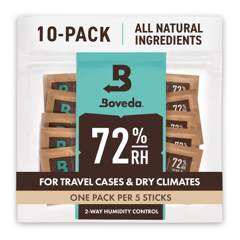Boveda 72% RH 2-Way Humidity Control â€“ Restores & Maintains Humidity â€“ All in One Solution for Humidification- Patented Technology - Convenient & Versatile - 10 Count Resealable Bag - Image 1