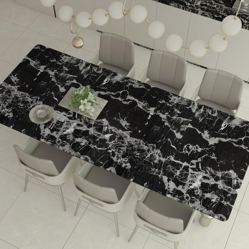 HOLOMEY 16x118 inch Black Marble Contact Paper Peel and Stick Countertop Waterproof Vinyl Glossy Granite Wallpaper Removable Self-Adhesive Film for Kitchen Cabinet Furniture Decoration - Image 3