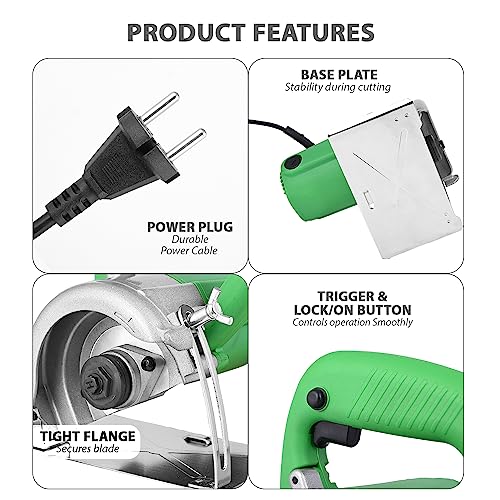 GIGAWATTS CM4SB 1300W Marble Cutter Corded Electric 13000 RPM Powerful 110mm Disc Dia Tile Stone Cutting Machine for Home & Industrial Use - Image 4