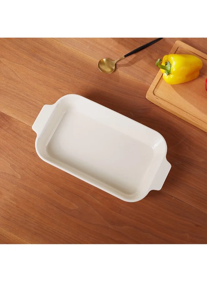 DANUBE HOME Chef's Delight Porcelain 3-Piece Rectangular Baking Dish Set – Durable Oven-Safe Bakeware for Lasagna, Roasting, Casseroles & Serving, Elegant Design for Modern Kitchens