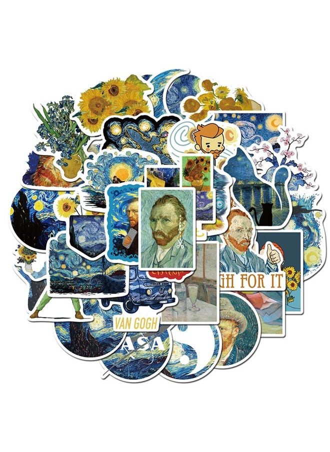 Van Gogh 40-Piece Van Gogh Art Waterproof Doodles Sticker Set  - Image 1