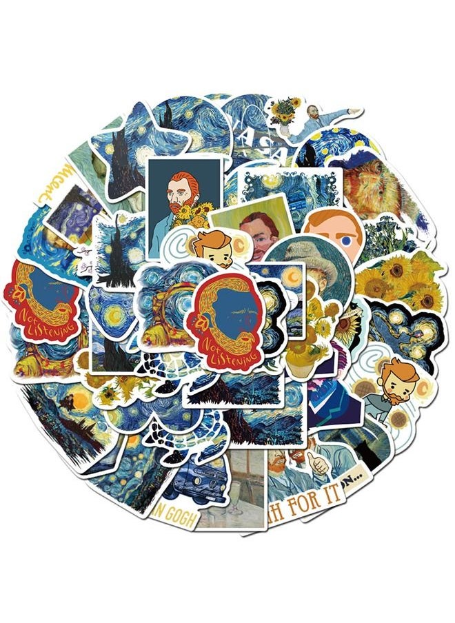 Van Gogh 40-Piece Van Gogh Art Waterproof Doodles Sticker Set  - Image 2