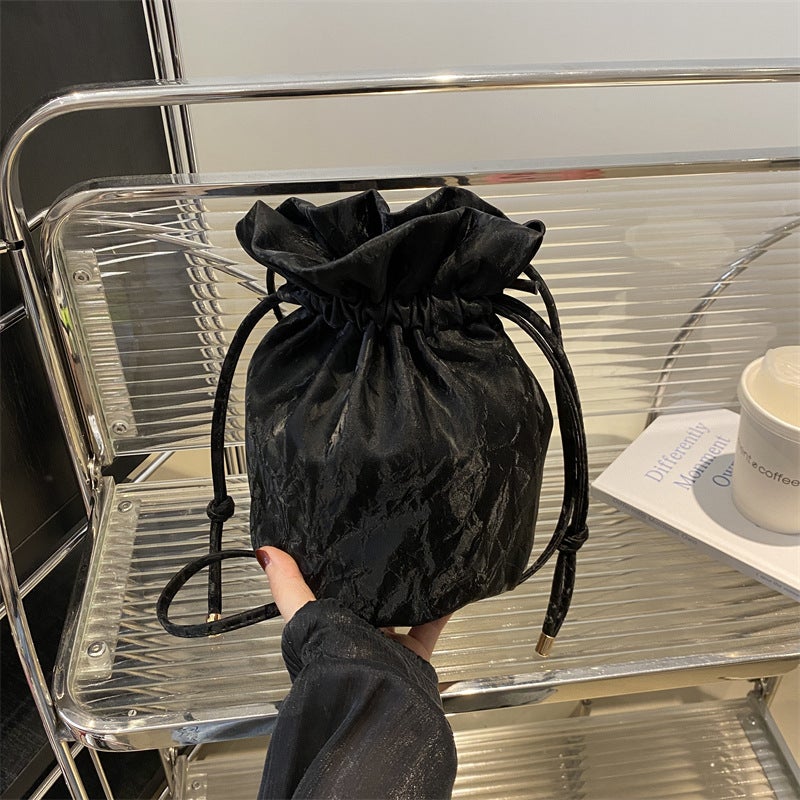 Solid Color Stylish Small Bag Women'S Korean-Style All-Match Ins Bucket Bag Fashionable Shoulder Crossbody Bag - Image 3