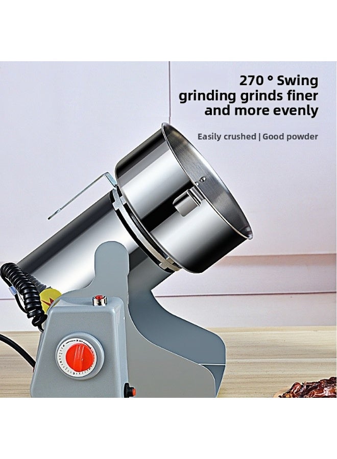 Silver Crest 2000GM Power Grinder features a powerful copper motor, food-grade stainless steel body, sharp blades, and a large 2000g capacity. Perfect for grinding spices, herbs, grains, coffee beans, dry foods, and medicinal ingredients with fast and efficient performance. - Image 3