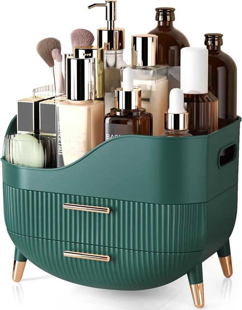 Clefairy Makeup Organizer with Drawers,Large Capacity Countertop Organizer for Vanity,Bathroom and Bedroom Desk Cosmetics Organizer for Skin Care,Brushes, Eyeshadow, Lotions, Lipstick, Nail Polish - Image 1