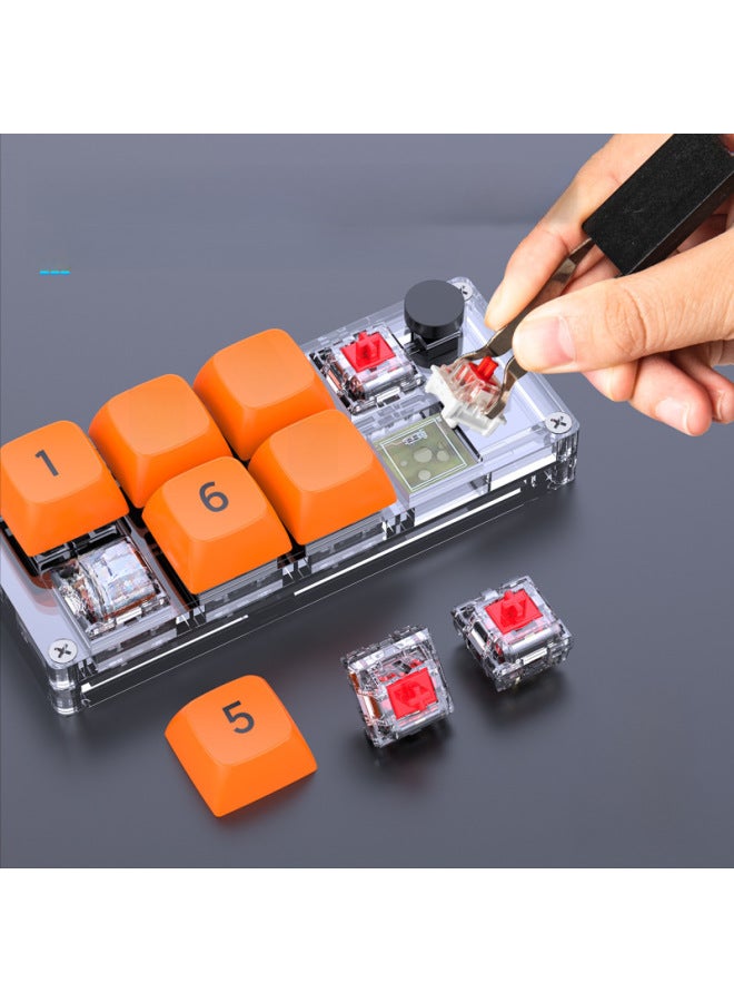 Macro Definition Small Keyboard One-handed Keyboard Game Small Keyboard Game Suit A Batch Of Computer Accessories-Specifications:Macro Definition Black Mouse Transparent Keypad Suit