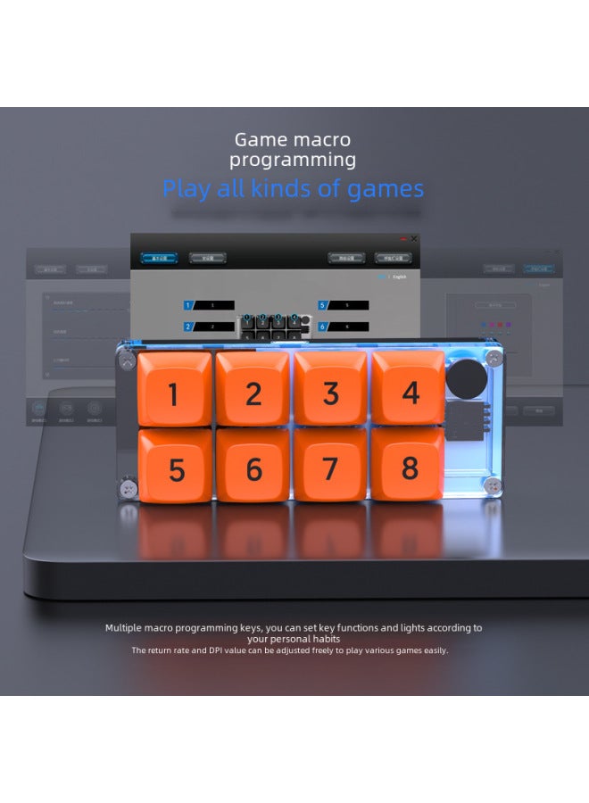 Macro Definition Small Keyboard One-handed Keyboard Game Small Keyboard Game Suit A Batch Of Computer Accessories-Specifications:Macro Definition Black Mouse Transparent Keypad Suit