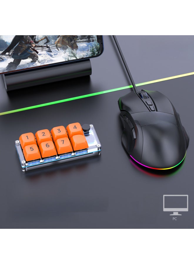 Macro Definition Small Keyboard One-handed Keyboard Game Small Keyboard Game Suit A Batch Of Computer Accessories-Specifications:Macro Definition Black Mouse Transparent Keypad Suit
