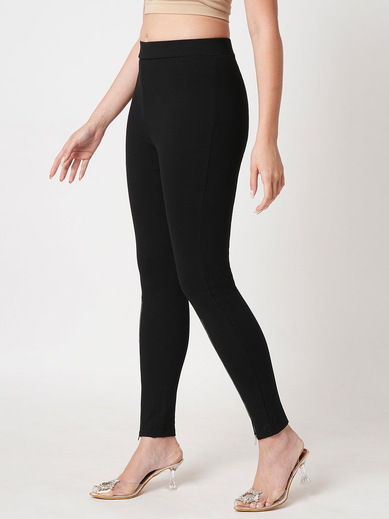 globus Globus Women Stretchable Skinny Fit Zip Detail Treggings - Image 2