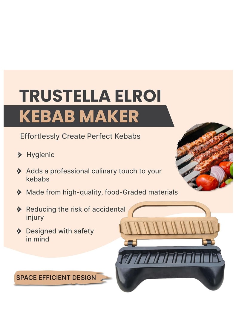 Ultimate Kebab Maker: Heavy-Duty Aluminum with Food-Grade Teflon for Optimal Hygiene User Friendly Skewer Machine Craft Easy Professional-Looking Kebabs Essential Grilling Tool