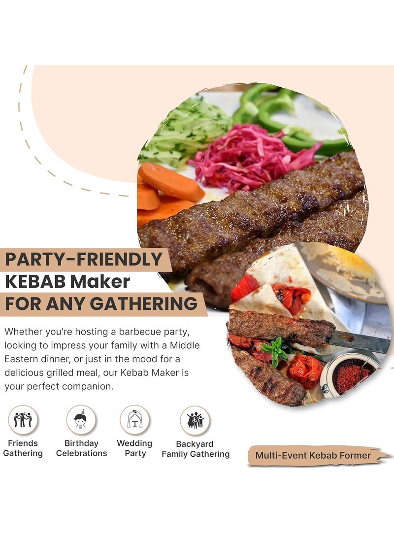 Ultimate Kebab Maker: Heavy-Duty Aluminum with Food-Grade Teflon for Optimal Hygiene User Friendly Skewer Machine Craft Easy Professional-Looking Kebabs Essential Grilling Tool