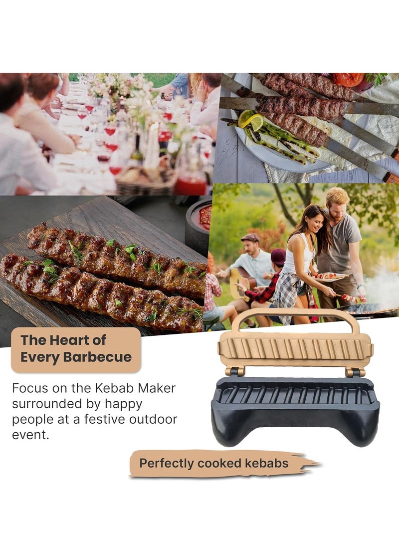 Ultimate Kebab Maker: Heavy-Duty Aluminum with Food-Grade Teflon for Optimal Hygiene User Friendly Skewer Machine Craft Easy Professional-Looking Kebabs Essential Grilling Tool