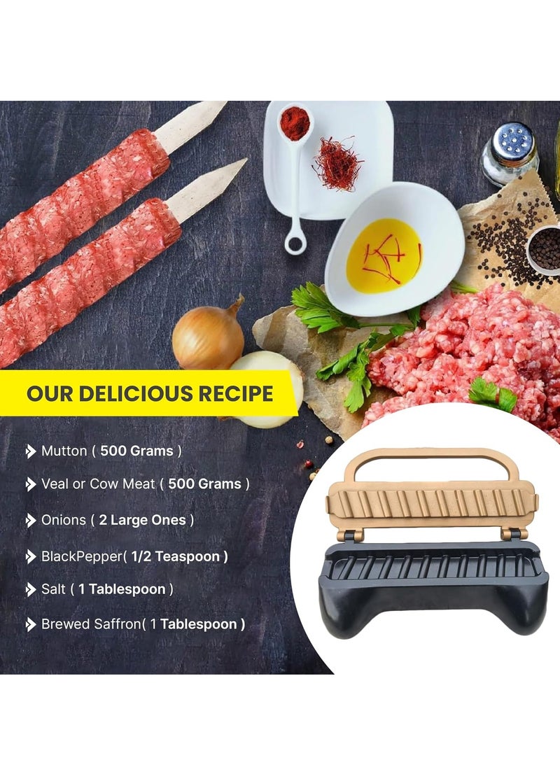 Ultimate Kebab Maker: Heavy-Duty Aluminum with Food-Grade Teflon for Optimal Hygiene User Friendly Skewer Machine Craft Easy Professional-Looking Kebabs Essential Grilling Tool