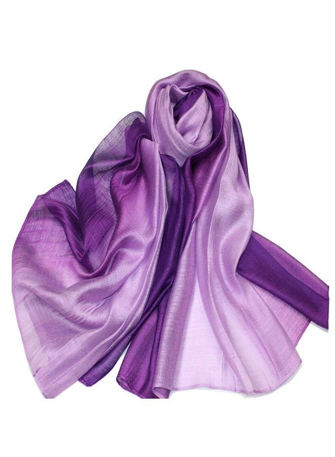 سناج ستار وشاح SNUG STAR من القطن والحرير، وشاح أنيق وناعم، ألوان متدرجة للنساء (بنفسجي) - Image 1