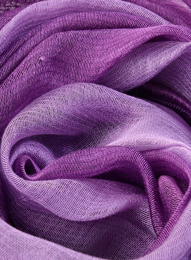 سناج ستار وشاح SNUG STAR من القطن والحرير، وشاح أنيق وناعم، ألوان متدرجة للنساء (بنفسجي) - Image 3