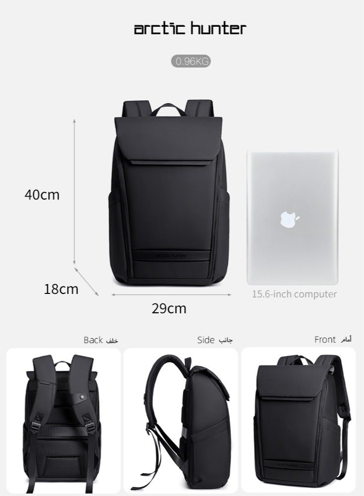 ARCTIC HUNTER College Laptop Backpack, Business Travel Durable Work Bag with Laptop Compartment for Men, Black  - Image 3