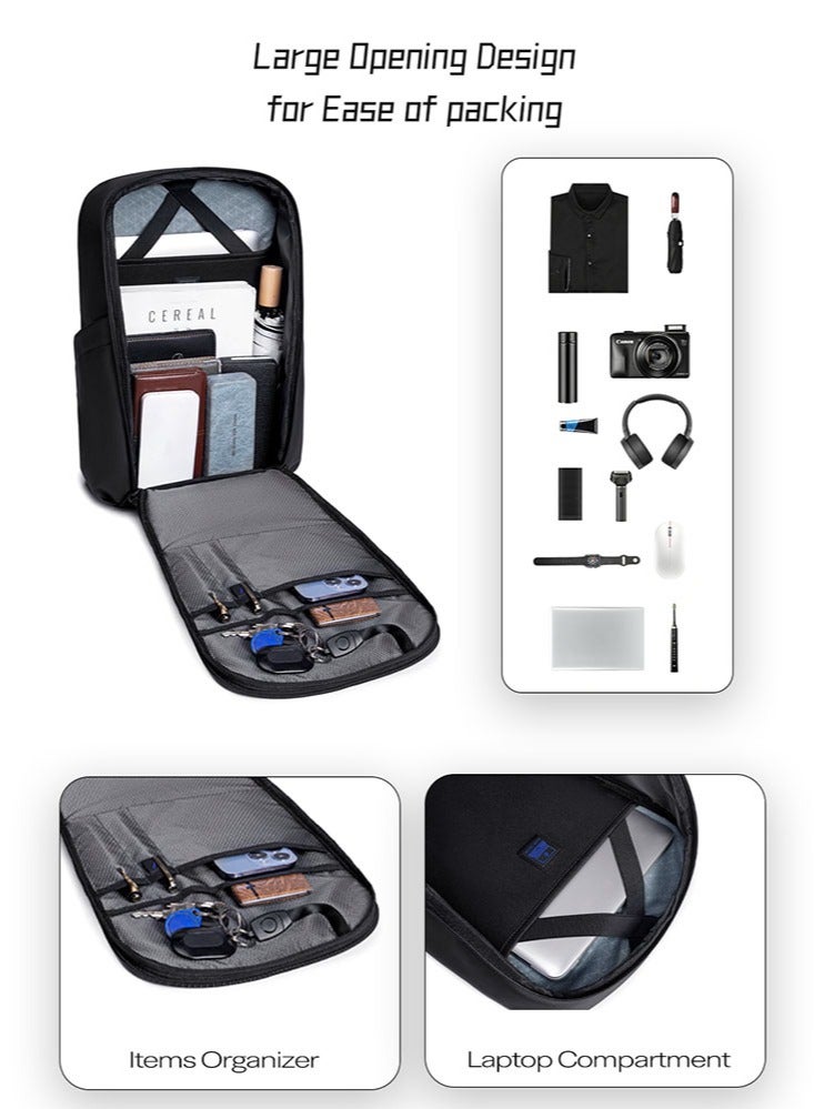 ARCTIC HUNTER College Laptop Backpack, Business Travel Durable Work Bag with Laptop Compartment for Men, Black  - Image 4