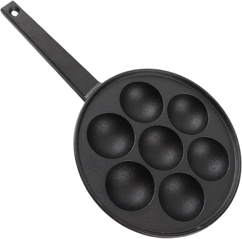 مقلاة تاكوياكي من الحديد الزهر غير لاصقة من Rengue Griddles للاستخدام في المطاعم والمنزل، تسخين سريع، طهي ثقيل، 7 فتحات، مناسبة لمطبخ Nan - Image 3