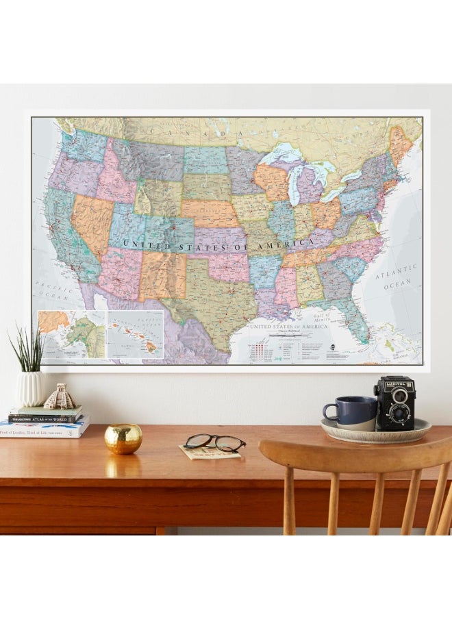 Maps International Maps International Classic USA Wall Map - Map of The USA Poster - Front Lamination – 24 x 36  - Image 4