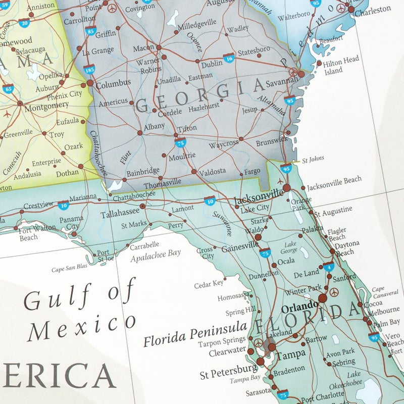 Maps International Classic USA Wall Map - Map of The USA Poster - Front Lamination â€“ 24 x 36 - Image 4