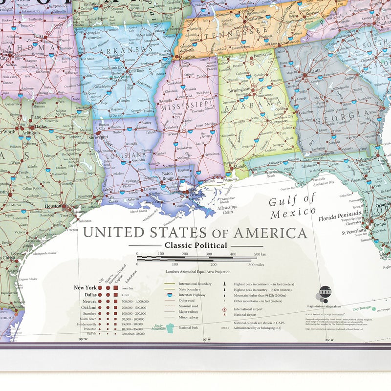 Maps International Classic USA Wall Map - Map of The USA Poster - Front Lamination â€“ 24 x 36 - Image 3